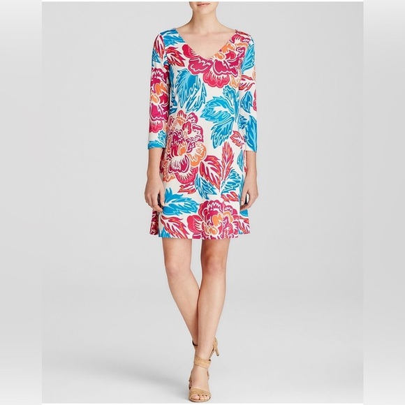 Diane Von Furstenberg 100% Silk Luxury Multicolor Summer Kaden Dress Size 6 - Picture 1 of 14